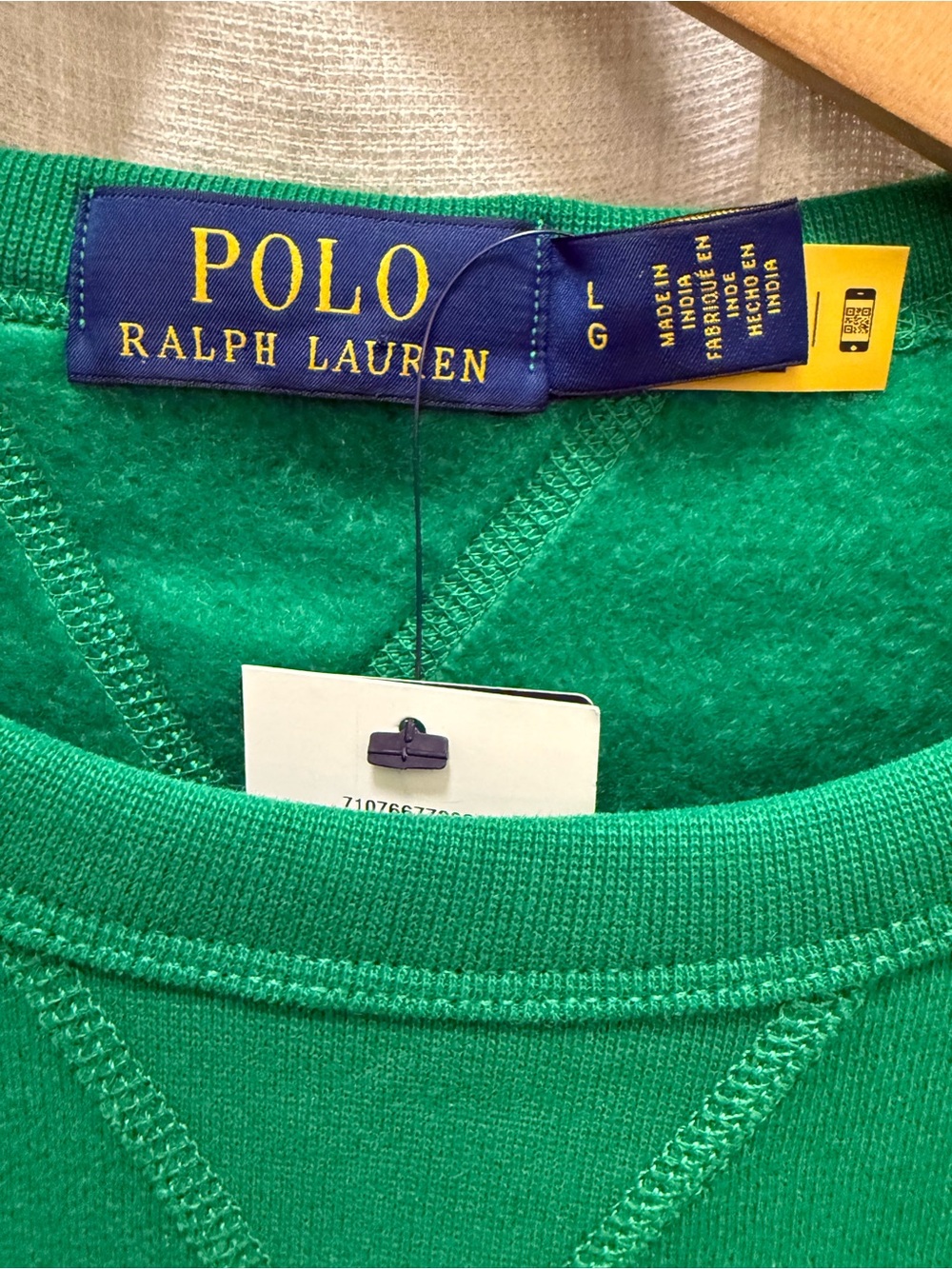 Polo by Ralph Lauren Green Crewneck Sweatshirt with Embroidered Pony - Picture 3 of 8
